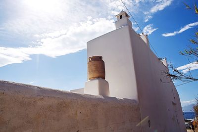 Low angle view of lighthouse against clear sky