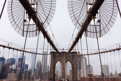 Low angle view of suspension bridge