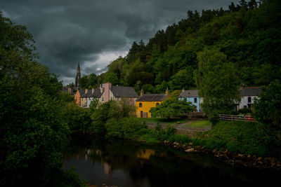 Dramatic skies over avoca, the home of the popular tv series, ballykissangel