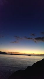 Scenic view of sea against sky at sunset