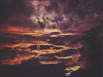 Scenic view of dramatic sky at night