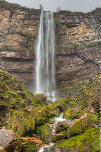 Scenic view of waterfall