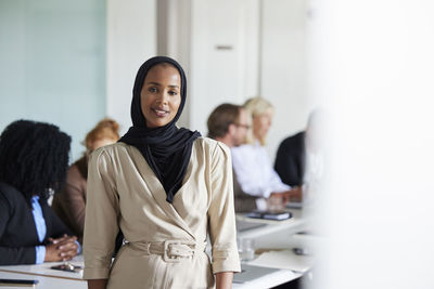 Young woman at business meeting