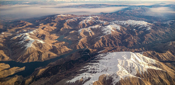 Aerial view of dramatic landscape