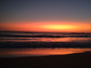 Scenic view of sea during sunset