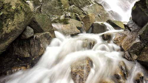 Scenic view of waterfall