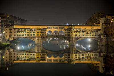 View of bridge at night