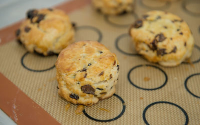 Close-up of cookies on table