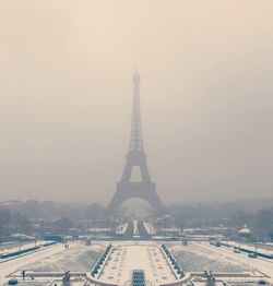 Tower in city during winter