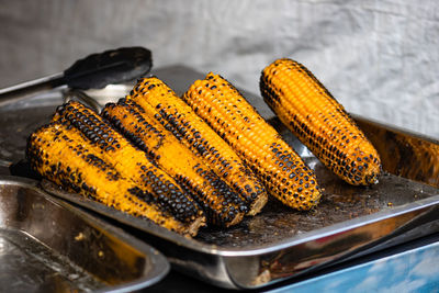 Close-up of food in plate on table