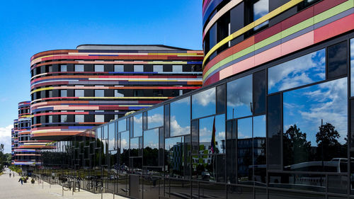 Low angle view of modern building against sky