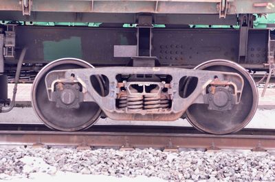 Close-up of train at railroad station