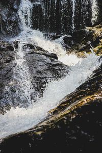 Water splashing on rocks