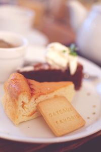 Close-up of cake in plate