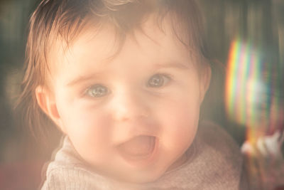 Close-up portrait of cute baby boy