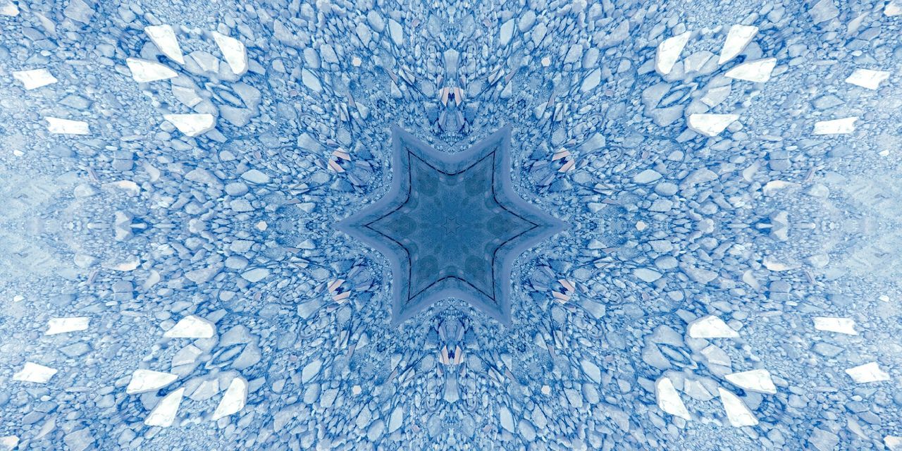 backgrounds, pattern, no people, full frame, winter, cold temperature, close-up, star shape, shape, snow, nature, snowflake, blue, indoors, abstract, frozen, design, textured, symmetry, blue background