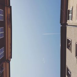 Low angle view of building against clear sky