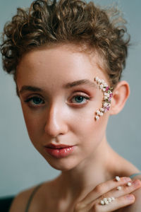 Close-up portrait of a young woman