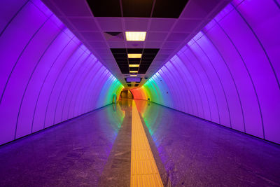 View of empty subway tunnel