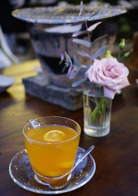 Close-up of drink on table