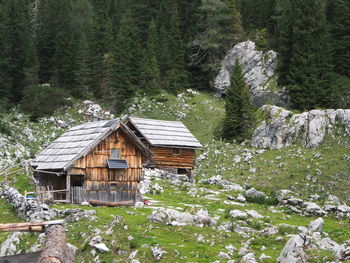 Wooden cabin in the slovenian alps