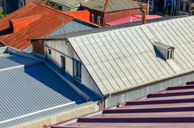 High angle view of staircase in building