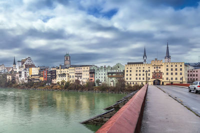 View of wasserburg am inn from inn river, germany