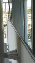 Building seen through glass window