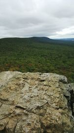 Scenic view of landscape against cloudy sky