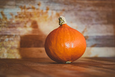 Close-up of pumpkin on table