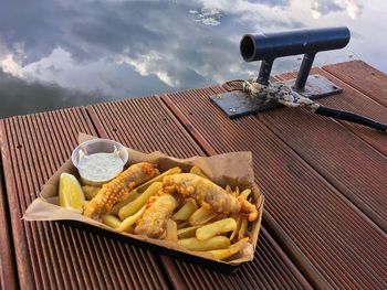 Close-up of food on table