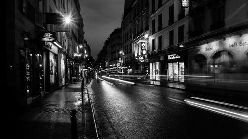 View of city street at night