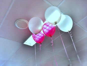 High angle view of balloons on floor