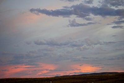 Scenic view of landscape against sky during sunset