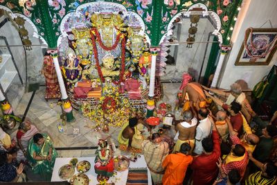 Group of people in temple