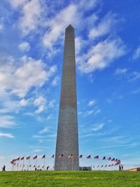 Low angle view of monument against sky