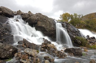 Scenic view of waterfall