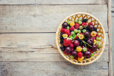 Directly above shot of food in bowl on table