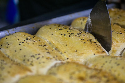 Close-up of bread in container