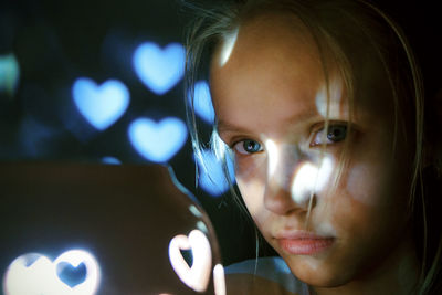 Close-up portrait of cute girl