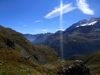 Rocky landscape against blue sky