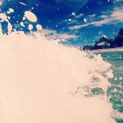Scenic view of landscape against blue sky