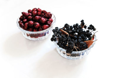 High angle view of fruits on table