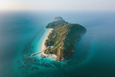 High angle view of beach against sky