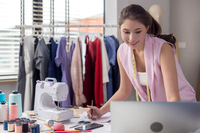 Woman working with laptop