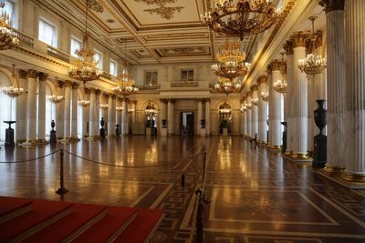 View of illuminated corridor