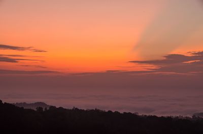 Scenic view of dramatic sky during sunset