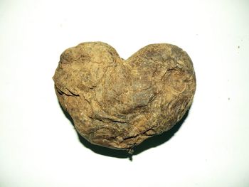 Close-up of heart shape over white background