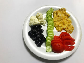 Close-up of breakfast served in plate