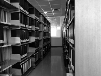 Empty corridor of library